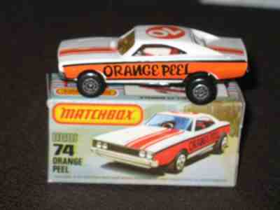 MATCHBOX LESNEY SUPERFAST DODGE CHARGER ORANGE PEEL MB 74D-01 (NMIB)