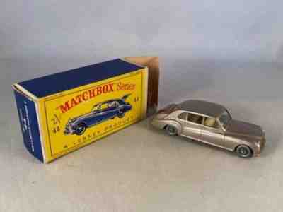Matchbox #44-B Rolls Royce Phantom V Tan SILVER PLASTIC WHEELS VERY RARE HTF MIB