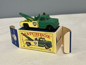 HOLY GRAIL Matchbox Lesney BP Wrecker Reverse Paint Green Cab Yellow w/extra