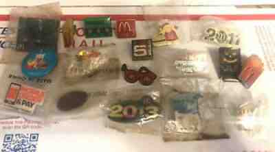 Lot of 18 Mixed Mcdonalds Lapel Pins New/Used List In Description