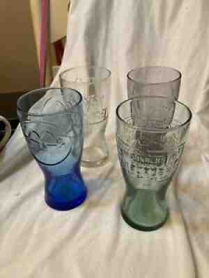 Complete Set of 4 Vintage/Retro McDonald's Glasses 1948, 1955, 1961, 1992