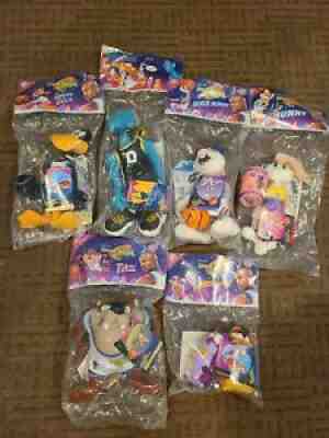 McDonalds 1996 Original Space Jam Plush Toys COMPLETE SET of 6 SEALED