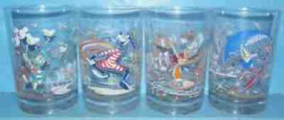 Full Set of 4 McDonalds Disney World 25th Anniversary Glasses