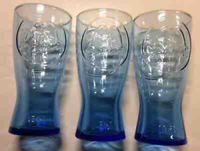 McDonalds 1961 Collectable Cobalt Blue Glass Glasses LOT OF 3