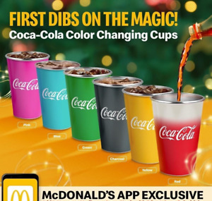 Mcdonalds Coca Cola COKE Color Changing Cups Limited edition (6pcs)