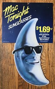 Vintage McDonalds Mac Tonight Sunglasses 1988 Cardboard Hanging Sign