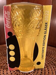 2-NEW~2022 McDonald's Europe Coca-Cola Coke LTD EDT YELLOW+PINK GLASSES+Boxes