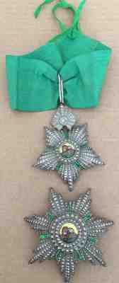 Empire of Iran Order of the Lion and Sun Commander Set Neck & Brest Badge Medal