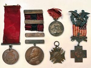 Grouping of Spanish American War Military Medals for Charles Perkins