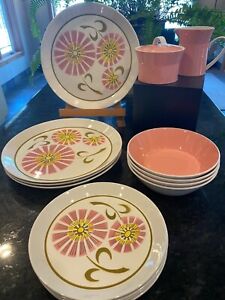 Vintage Mikasa Duplex by Ben Seibel Candy Pink Lot of 14 Pieces Excellent Cond