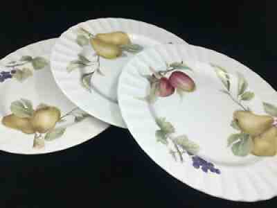 3 Dinner Plates Mikasa Maxima Belle Terre CAJ05 Japan Furit Ribbed White Scallop