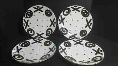 MIKASA Fashion Plate Reggae Set of 4 Dinner Plates Made in Japan