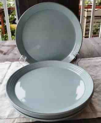 Gorgeous Set of 5 Mikasa Terra Stone Country Air Dinner Plates Robin's Egg Blue