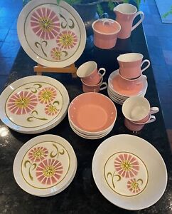 Vintage Mikasa Duplex by Ben Seibel Candy Pink Lot of 36 Pieces Excellent Cond