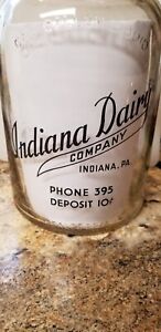 Indiana PA Dairy Buttermilk Milk Bottle Gallon Old Fashioned RARE