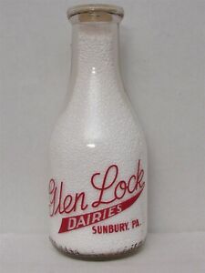 TRPQ Milk Bottle Glen Lock Dairy Sunbury PA NORTHUMBERLAND CO Candlestick Phone