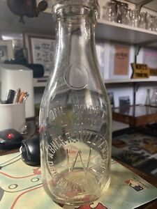 Quart Milk Abner R. Williams Downingtown Pa Rare Chester County Bottle 1924 Date