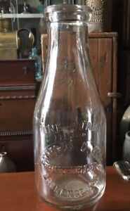 Vintage Charles O Bise Lawrence Indiana Quart Milk Bottle Indianapolis