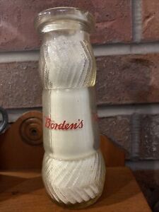 Bordens Vintage Dairy Bottle 1930s Odd Rare Unique OAK Unusual Shape Design Wow