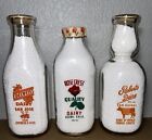 EDELWEISS , ROSE CREST , ROBERTS Dairy Quart Milk BottleS (Square )CA, CAL AS IS