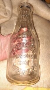 Vintage Sunbury PA Milk Bottle Quart C. Gearhart Plum Creek Dairy