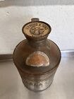 1932 H. P. Hood & Sons 8 Quart Metal Can - Brass Placards - Boston, Mass