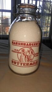 Vtg Harshbarger Dairy Buttermilk Round 1/2 Gallon Altoona PA BLAIR Milk Bottle