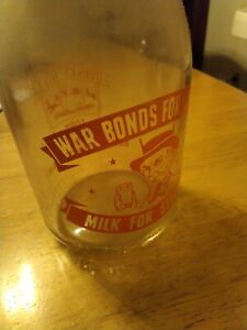 UNCLE SAM LIKENESS WAR BONDS FOR VICTORY TURKEY HILL STRENGTH MILK BOTTLE DAIRY