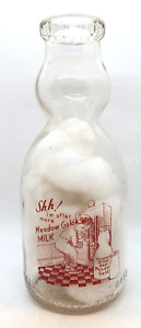 Meadow Gold Dairy Silver Seal Cream Top Round Quart Pyroglazed Milk Bottle