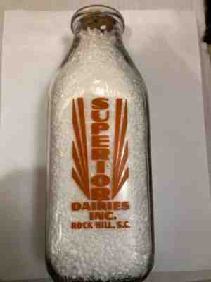 Superior Dairies Inc ACL Qt Milk Bottle Rock Hill SC