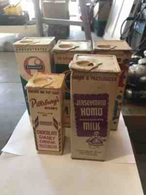 Vintage Wax Milk Cartons Pillsbury Foremost Valley Gold Christopher Jersey Lot 5