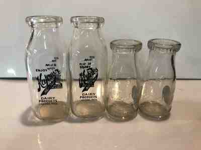 4 ANTIQUE LANSING MICHIGAN MI MILK DAIRY CREAMERY BOTTLES