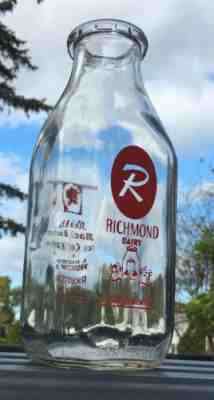 Scarce Richmond VA Virginia RICHMOND DAIRY Dolly Madison Ice Cream Milk Bottle