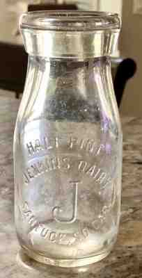 Rare Jenkins Dairy Santuck South Carolina Half Pint Milk Bottle Slug Plate