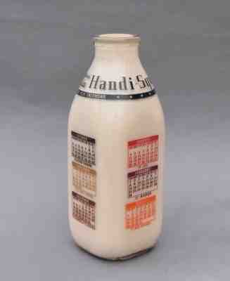 1947 Owens Illinois Duraglass 1 Qt. 12 ACL Color Salesman's Sample Milk Bottle