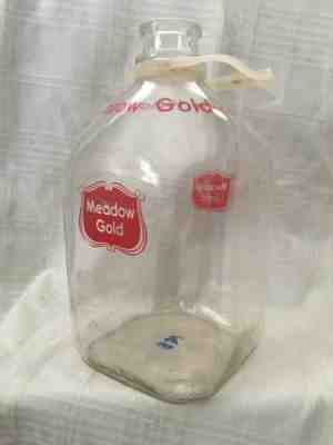 Vintage Glass Gallon Milk Bottle Meadow Gold Dairy