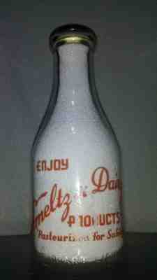 Quart Smeltzer Dairy milk bottle humpty dumpty poem Elberta Michigan, MI