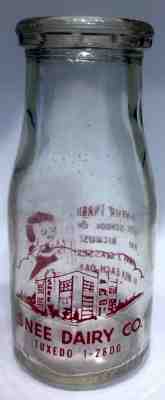 Snee Dairy Half Pint Milk Bottle Brentwood PA Pennsylvania