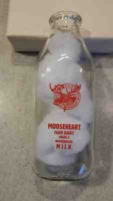 Mooseheart Farm Dairy Square Pyroglazed Quart Milk Bottle