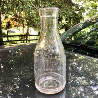 Qt Milk Bottle Cloverland Farms Dairy Baltimore MD Maryland Permit 2 Emb Clovers