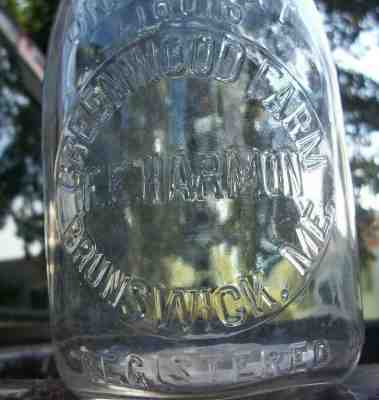 SCARCE, EMBOSSED BRUNSWICK, MAINE, 1 QT MILK BOTTLE 