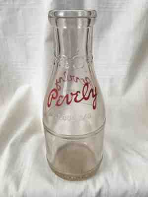 Vintage Quart Milk Bottle Pevely Dairy St. Louis Missouri 1936 Saint