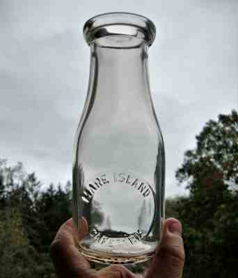 MARE ISLAND CAFETERIA ~ WESTERN CAFE SIZE MILK BOTTLE VALLEJO CALIFORNIA ~ NAVAL