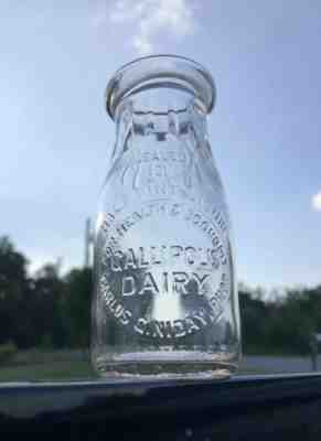 RARE GALLIPOLIS DAIRY HALF PINT. CARLOS G. NIDAY GALLIPOLIS OHIO