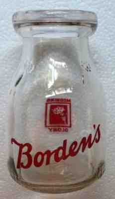 Vintage Borden's Half Pint Milk Bottle w/ Morning Glory Logo