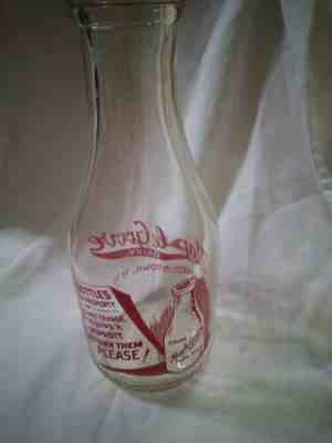 Vintage Maple Grove Dairy QUART Milk Bottle JAMESTOWN N.Y. 