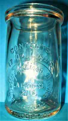 Dolly Madison Dairies LaCrosse Wi Clear Embossed 12 Oz Dairy Bottle 