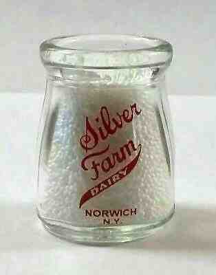 Silver Farm Dairy 1/2 oz Mini Creamer Bottle Norwich, Ny.