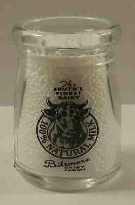 Biltmore Dairy 3/4 oz. Glass Creamer Bottle Black Print