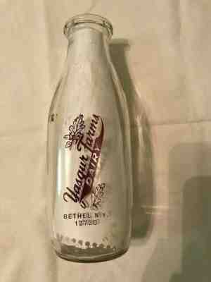 Yasgur Dairy Milk Bottle 1969 Home of Woodstock 50 Years Ago